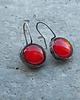 kolczyki wire wrapping ( zamówienie) Świetlista czerwień  -  kolczyki