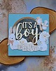kartki scrapbooking Kartka na baby shower chłopca (w kopercie)