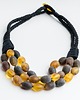 korale Naszyjnik bursztynowy sznurek makrama