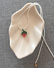 wisiory Handmade naszyjnik z koralików z plecioną poziomką truskawką