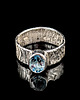 pierścionki srebrne Pierścionek light blue topaz