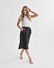 spódnice midi Lniana Spódnica LILY  DEEP BLACK