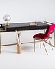 biurka Designerskie nowoczesne biurko K16 BLACK czarne złote  - 140 cm