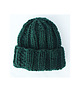 czapki damskie Czapka beanie  z wełną w kolorze szmaragdowym