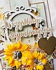 kartki scrapbooking Kartka Wszystkiego najpiękniejszego ze słonecznikami