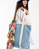 torby XXL Denim Shopper Bag /  white logo