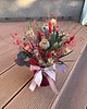 ozdoby wielkanocne Flowerbox z roślinności suszonej i stabilizowanej burgund