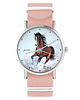 zegarki damskie Zegarek - Koń brązowy - brzoskwiniowy róż