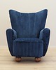 fotele Fotel granatowy, skandynawski design, produkcja: Dania
