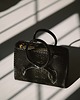 torebki do ręki BOW BAG - skórzana torebka - czarna tłoczona