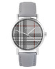 zegarki unisex Zegarek - Szkocka krata - szary, skórzany