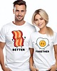 t-shirt damskie Koszulki dla pary Walentynki t-shirt komplet boczek jajko