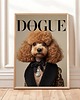 grafiki i ilustracje PLAKAT DOGUE pudel,  portret psa, okładka magazynu modowego
