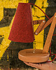 lampy stołowe ZORYA -  z upcyclingu, unikalna, regulowana, drewniana lampka biurkowa