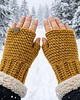 rękawiczki damskie Mitenki wełniane  curry
