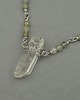 naszyjniki - inne Naszyjnik Talizman kryształ górski i labradoryty wire wrapping