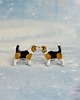 kolczyki ceramiczne Beagle mini pieski- ceramiczne sztyfty