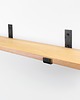 półki Loftowa półka dębowa z czarnymi podpórkami 70x17 cm