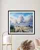 obrazy Obraz akwarelowy "Polna droga" oprawiony w passe-partout 40x50 cm