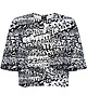 t-shirt damskie DR.CROW T-shirt CROP Black and White Graffiti