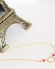 złote naszyjniki Gold Plated Tiny Open Matt Heart Necklace in Red