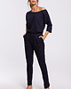 kombinezony damskie Bawełniany kombinezon - granatowy(M-497)