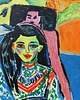 obrazy Obraz  ekspresja Franzi przed rzeźbionym krzesłem Ernst Ludwig Kirchner