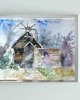 obrazy WYPRZEDAŻ SZTUKI! Akwarela Dom w zieleni oryginalny obraz 300g A4 21x30 cm