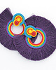kolczyki soutache Fioletowe wachlarze