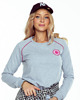 bluza bez kaptura damska BLUZA bawełniana z lampasem Magenta