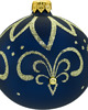 ozdoby choinkowe Bombki okrągłe granatowe ze złotym ornamentem
