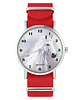 zegarki damskie Zegarek - Biały koń - czerwony, nylonowy