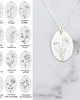 srebrne naszyjniki Birth flower naszyjnik kwiaty Twój miesiąc urodz