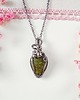 wisiory Naszyjnik Epidot stal chirurgiczna wisiorek handmade wirewrapping