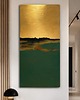 obrazy ELEGANCKA ZIELEŃ - ręcznie malowany obraz na płótnie 80x160cm