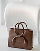 torebki do ręki BOW BAG - skórzana torebka - brąz orzechowy