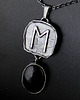 biżuteria męska Runa Eihwaz z onyksem - srebrny amulet z runą