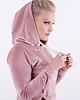 bluza z kapturem damska AKSAMITNA  bluza  RÓŻ- EMMA