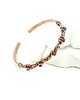 bransoletki wire wrapping Miedziana bransoleta mankietowa z rubinem