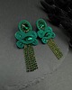 kolczyki soutache Zielone eleganckie kolczyki sutasz