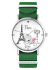 zegarki damskie Zegarek - Paryż - zielony, nylonowy