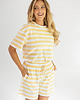 t-shirt damskie Bluzka Joy Szerkie Paski Banan