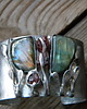bransoletki z kamieni naturalnych Labradoryt - roślina   - BRANSOLETA MANKIET  CUFF