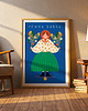 plakaty Plakat Równa babka / niebieskie tło