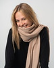 szale damskie Szal Wełniany MANUL Karmelowy- duży lekki pluszowy szalik 100% Merino RWS