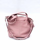 torby na ramię Brudny pastelowy róż skórzana torba z dużymi kieszeniami