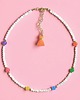 chokery Choker : muszla biała i kolorowy jadeit  : summer collection