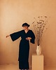sukienki maxi damskie NOIRA black kimono dress