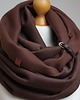 szale damskie Duży zimowy komin damski CZEKOLADOWY, KOMIN oversize z zapinką