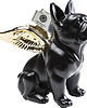 dodatki - różne Skarbonka Pies Sitting Angel Dog Gold-Black